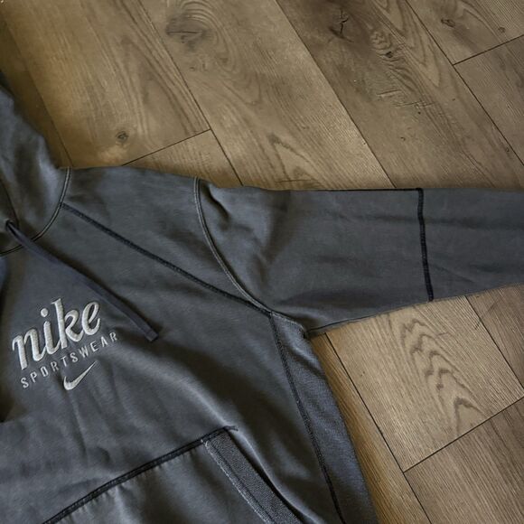 Nike Sportswear Club French Terry Pullover Gray Medium Hoodie Sweatsuit - Picture 4 of 16